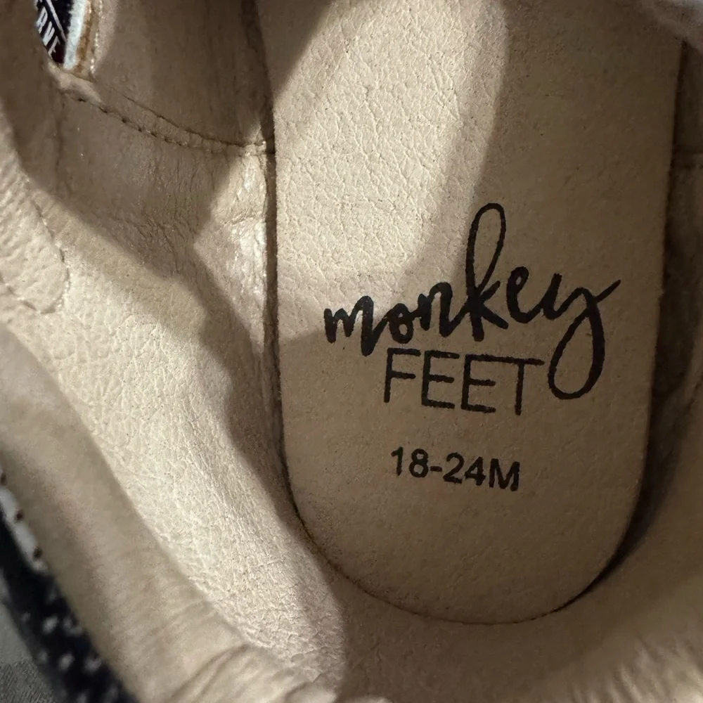 Monkey Feet Navy and White Baby Shoes